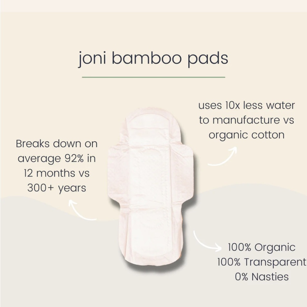 SOLD - 6 boxes Joni organic bamboo menstrual pads 10-pack 🇨🇦